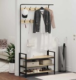 VidaXL Kapstok met plank Sonoma eiken 95 x 34 x 184 cm Bewerkt hout