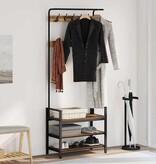 VidaXL Kapstok met plank Oud hout 75 x 34 x 184 cm Bewerkt hout