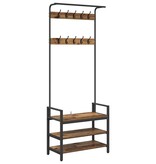 VidaXL Kapstok met plank Oud hout 75 x 34 x 184 cm Bewerkt hout