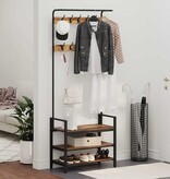 VidaXL Kapstok met plank Oud hout 75 x 34 x 184 cm Bewerkt hout