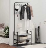 VidaXL Kapstok met plank Grijs sonoma 75 x 34 x 184 cm Bewerkt hout