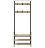 VidaXL Kapstok met plank Sonoma eiken 75 x 34 x 184 cm Bewerkt hout