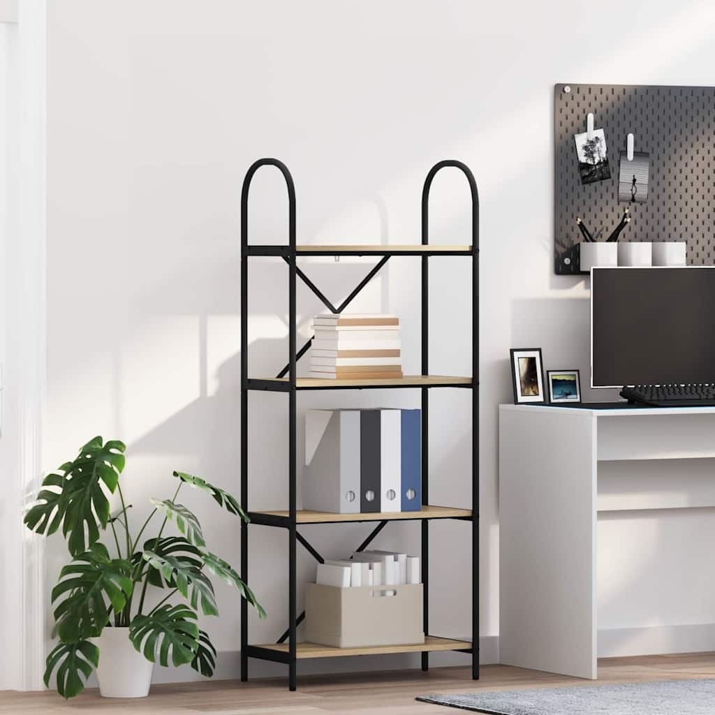 VidaXL Boekenkast Sonoma eiken 60 x 30 x 146 cm Bewerkt hout