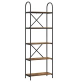 VidaXL Boekenkast Gerookt eiken 60 x 30 x 183 cm Bewerkt hout