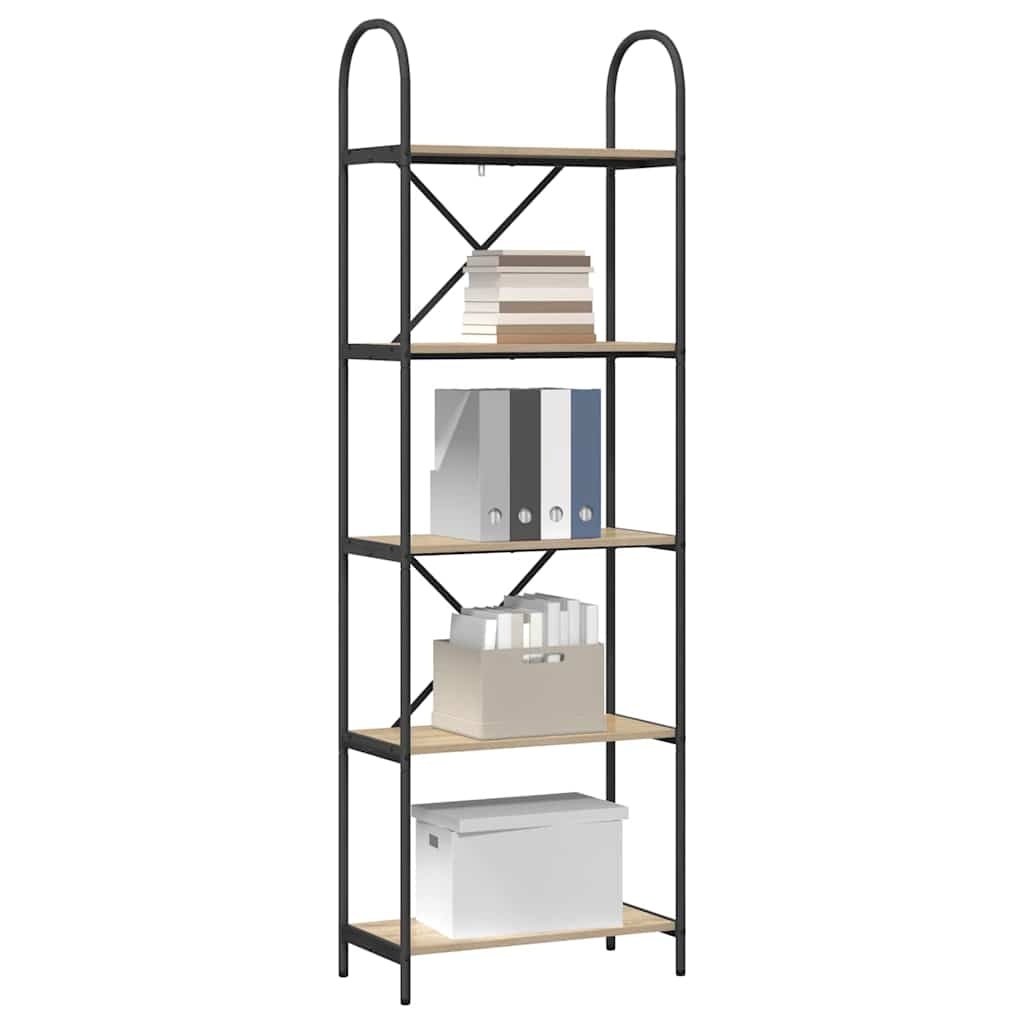 VidaXL Boekenkast Sonoma eiken 60 x 30 x 183 cm Bewerkt hout