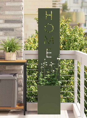 VidaXL Tuin Privacy Screen Olijfgroen 32 x 140 cm Koudgewalst staal