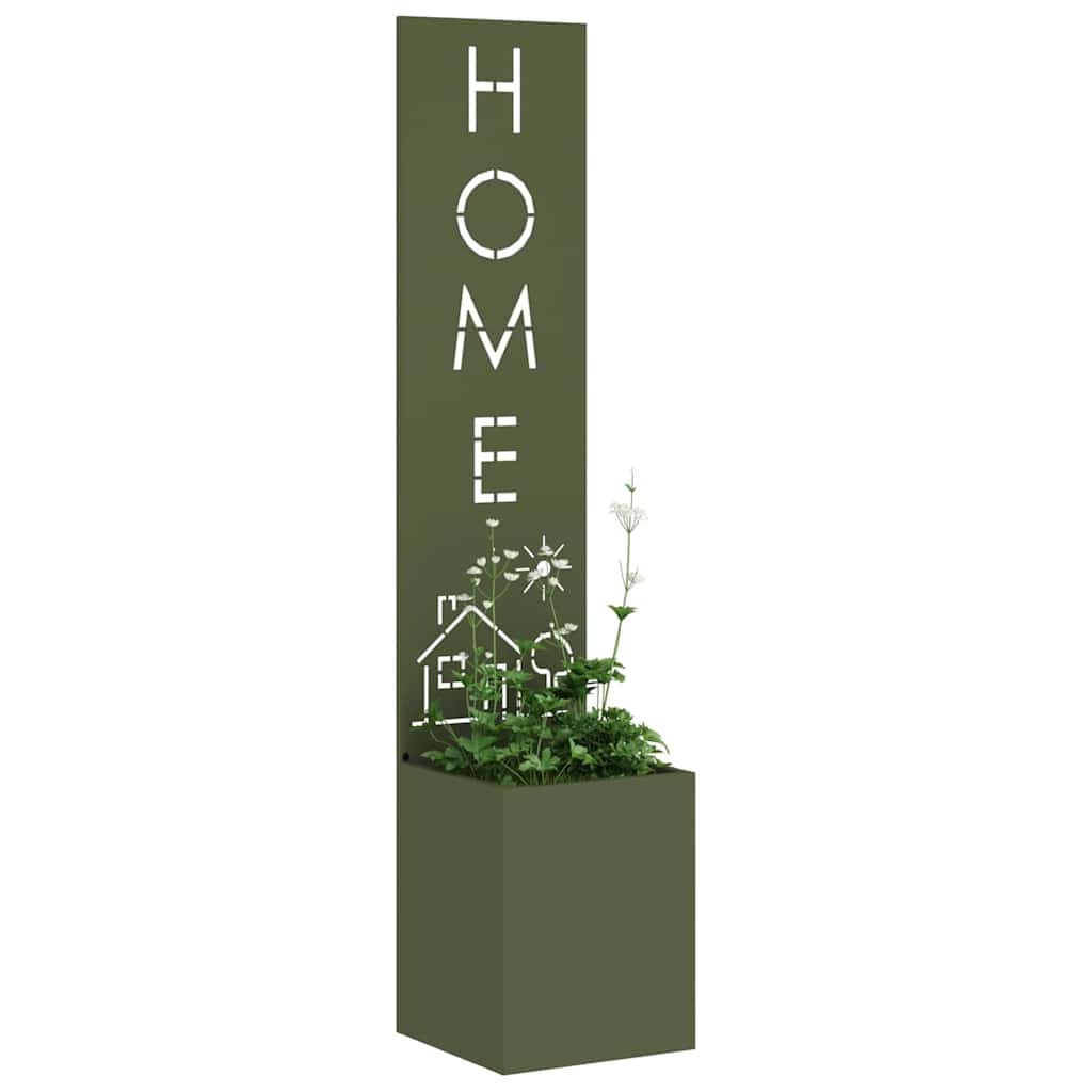 VidaXL Tuin Privacy Screen Olijfgroen 32 x 140 cm Koudgewalst staal