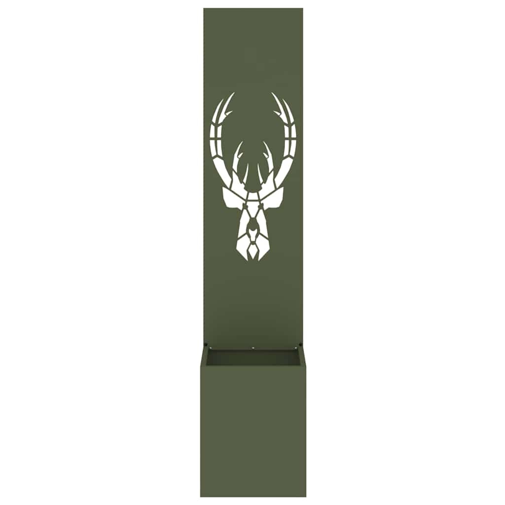 VidaXL Tuin Privacy Screen Olijfgroen 32 x 140 cm Koudgewalst staal