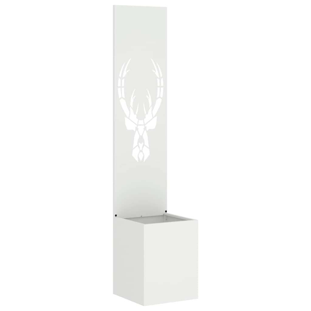 VidaXL Tuin Privacy Screen Wit 32 x 140 cm Koudgewalst staal