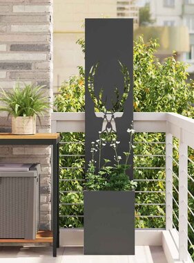 VidaXL Tuin Privacy Screen Zwart 32 x 140 cm Koudgewalst staal