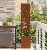 VidaXL Tuin Privacy Screen Bloemen Roestig 32 x 140 cm Cortenstaal