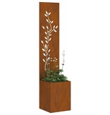 VidaXL Tuin Privacy Screen Bloemen Roestig 32 x 140 cm Cortenstaal