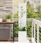 VidaXL Tuin Privacy Screen Bloemen Wit 32 x 140 cm Koudgewalst staal