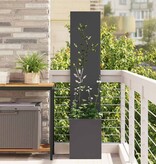 VidaXL Tuin Privacy Screen Bloemen Zwart 32 x 140 cm Koudgewalst staal