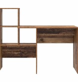 VidaXL Bureau met plank Oud hout 131,5 x 50 x 106,5 cm Bewerkt hout