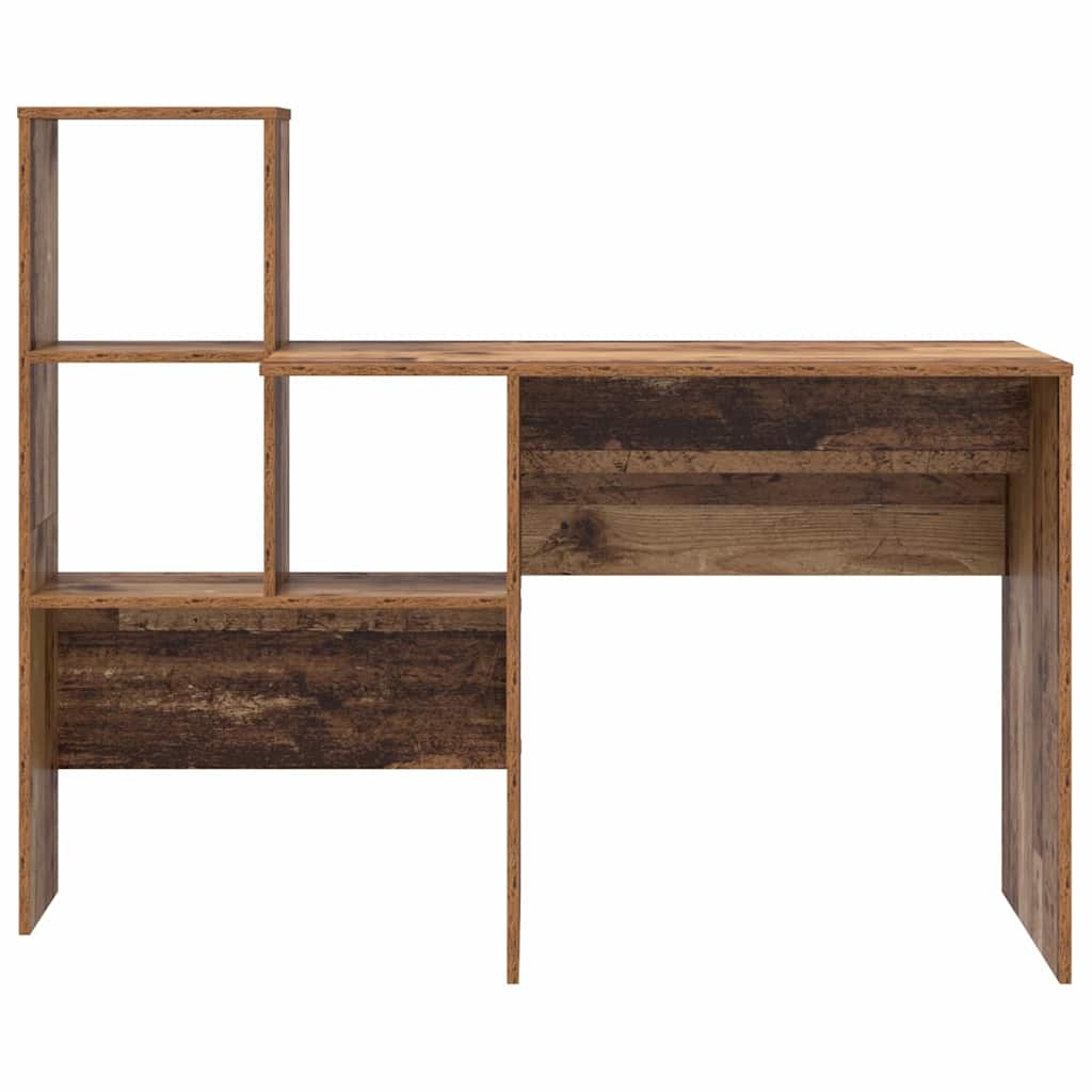 VidaXL Bureau met plank Oud hout 131,5 x 50 x 106,5 cm Bewerkt hout