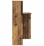 VidaXL Bureau met plank Oud hout 131,5 x 50 x 106,5 cm Bewerkt hout
