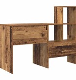 VidaXL Bureau met plank Oud hout 131,5 x 50 x 106,5 cm Bewerkt hout
