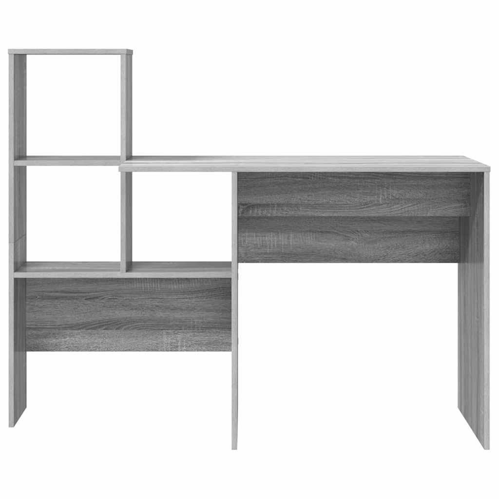 VidaXL Bureau Grijs sonoma 131,5 x 50 x 106,5 cm Bewerkt hout