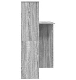 VidaXL Bureau Grijs sonoma 131,5 x 50 x 106,5 cm Bewerkt hout