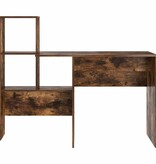 VidaXL Bureau Gerookt eiken 131,5 x 50 x 106,5 cm Bewerkt hout