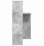 VidaXL Bureau met plank Betongrijs 131,5 x 50 x 106,5 cm Bewerkt hout