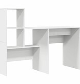 VidaXL Bureau met plank Wit 131,5 x 50 x 106,5 cm Bewerkt hout