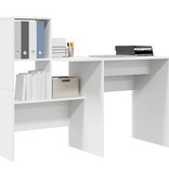 VidaXL Bureau met plank Wit 131,5 x 50 x 106,5 cm Bewerkt hout