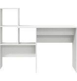 VidaXL Bureau met plank Wit 131,5 x 50 x 106,5 cm Bewerkt hout