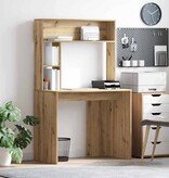 VidaXL Bureau artisanaal eikenkleurig 91 x 50 x 149 cm Bewerkt hout