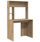 VidaXL Bureau artisanaal eikenkleurig 91 x 50 x 149 cm Bewerkt hout