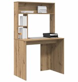 VidaXL Bureau artisanaal eikenkleurig 91 x 50 x 149 cm Bewerkt hout