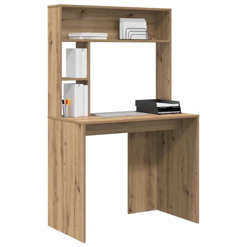 VidaXL Bureau artisanaal eikenkleurig 91 x 50 x 149 cm Bewerkt hout