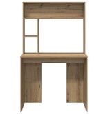 VidaXL Bureau artisanaal eikenkleurig 91 x 50 x 149 cm Bewerkt hout