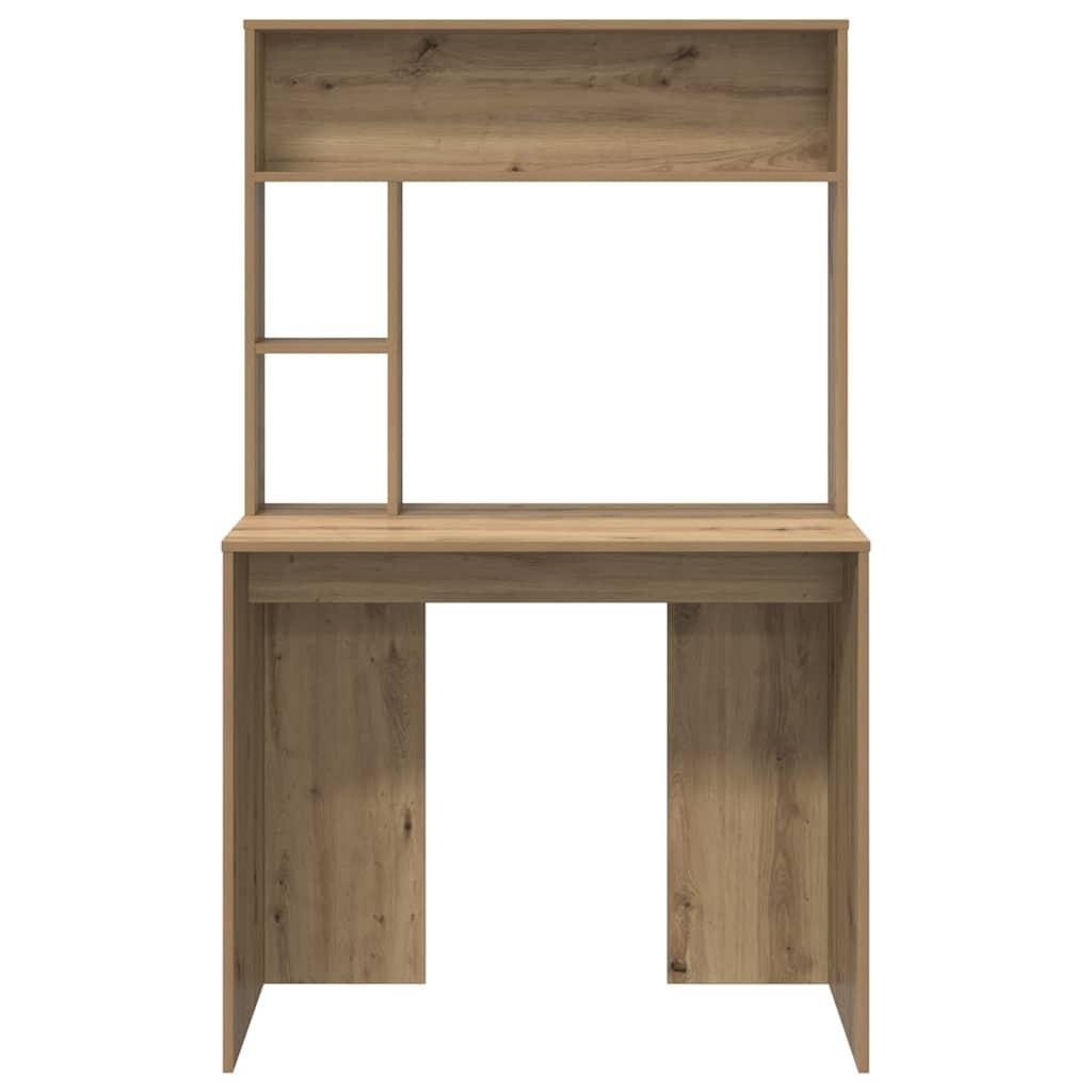 VidaXL Bureau artisanaal eikenkleurig 91 x 50 x 149 cm Bewerkt hout