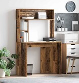 VidaXL Bureau met plank Oud hout 91 x 50 x 149 cm Bewerkt hout