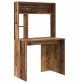 VidaXL Bureau met plank Oud hout 91 x 50 x 149 cm Bewerkt hout