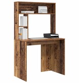 VidaXL Bureau met plank Oud hout 91 x 50 x 149 cm Bewerkt hout