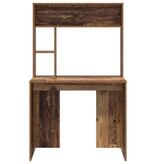 VidaXL Bureau met plank Oud hout 91 x 50 x 149 cm Bewerkt hout