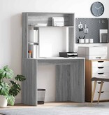VidaXL Bureau met plank Grijs sonoma 91 x 50 x 149 cm Bewerkt hout