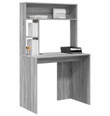 VidaXL Bureau met plank Grijs sonoma 91 x 50 x 149 cm Bewerkt hout