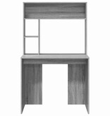 VidaXL Bureau met plank Grijs sonoma 91 x 50 x 149 cm Bewerkt hout