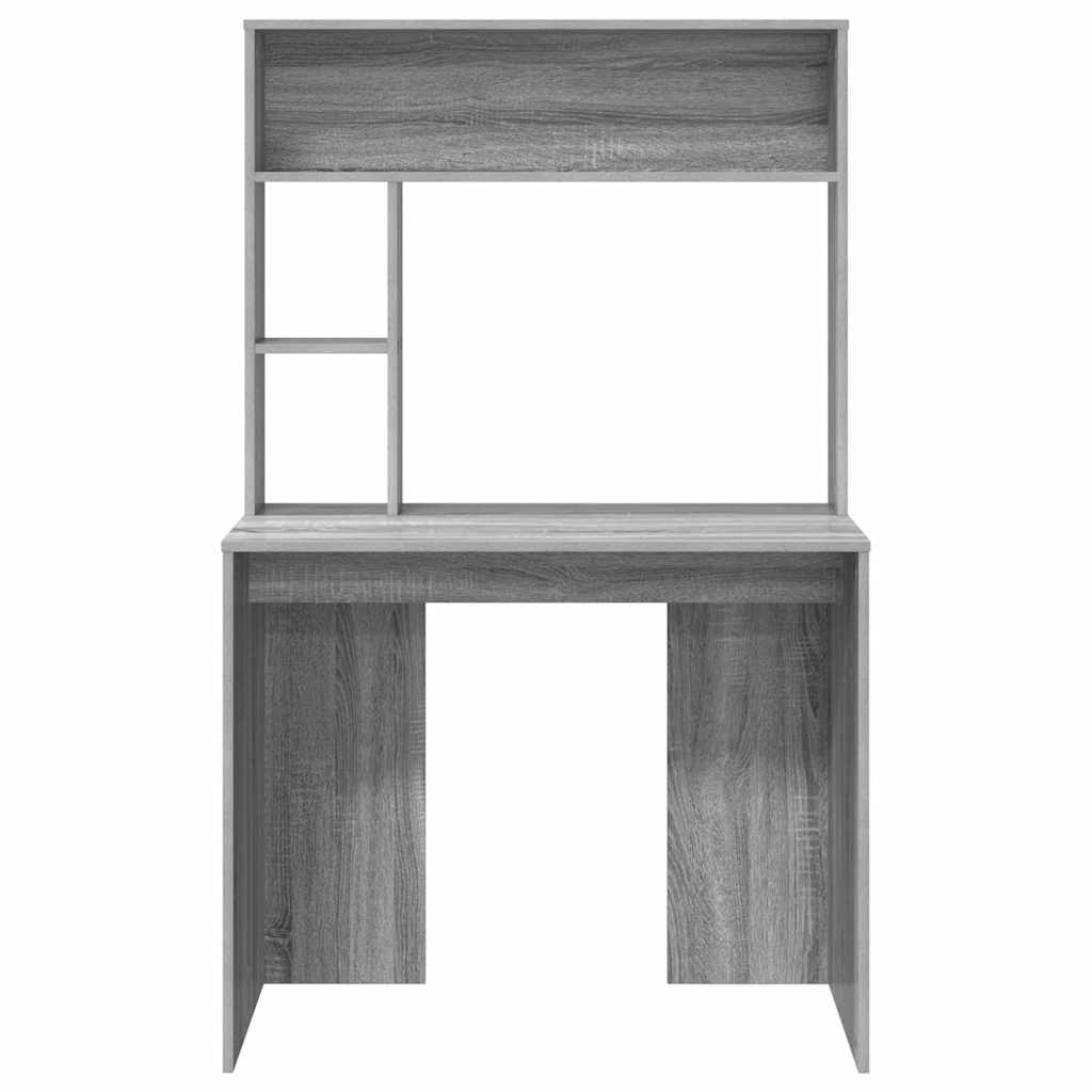 VidaXL Bureau met plank Grijs sonoma 91 x 50 x 149 cm Bewerkt hout