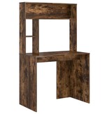 VidaXL Bureau met plank Gerookt eiken 91 x 50 x 149 cm Bewerkt hout