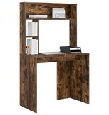 VidaXL Bureau met plank Gerookt eiken 91 x 50 x 149 cm Bewerkt hout