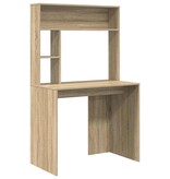 VidaXL Bureau met plank Sonoma eiken 91 x 50 x 149 cm Bewerkt hout