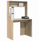 VidaXL Bureau met plank Sonoma eiken 91 x 50 x 149 cm Bewerkt hout