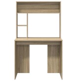 VidaXL Bureau met plank Sonoma eiken 91 x 50 x 149 cm Bewerkt hout