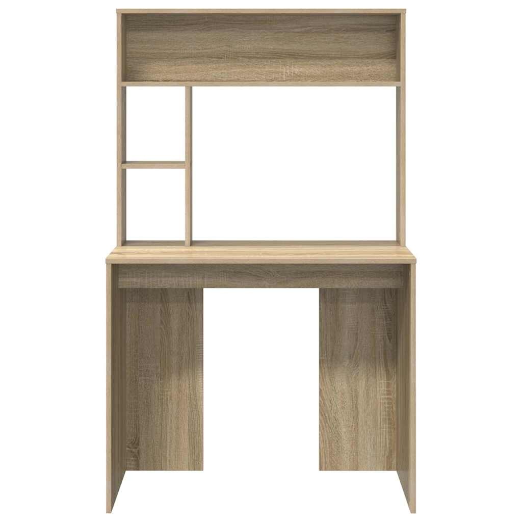 VidaXL Bureau met plank Sonoma eiken 91 x 50 x 149 cm Bewerkt hout