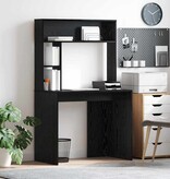 VidaXL Bureau met plank Zwart eiken 91 x 50 x 149 cm Bewerkt hout